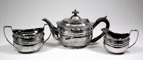 An Edward VIII silver three piece