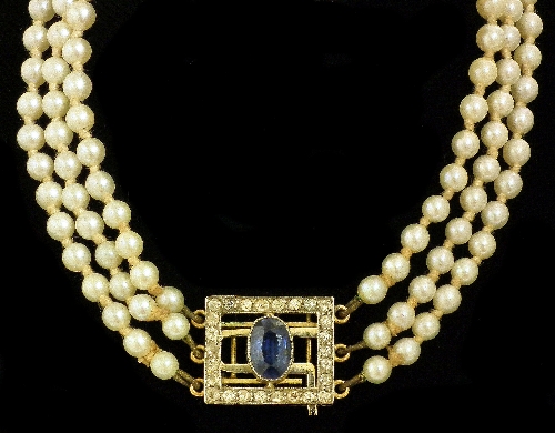 An Edwardian 390mm triple strand
