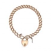 An Edwardian 9ct gold curb bra