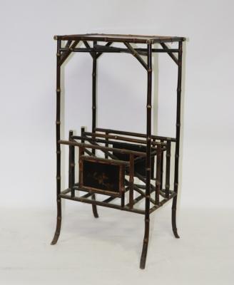 An Edwardian black lacquer and