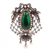 AN EDWARDIAN DIAMOND & SEED PE