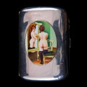 AN EDWARDIAN ENAMEL STERLING C