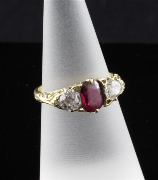 An Edwardian gold ruby and