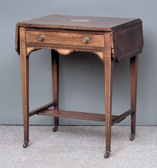 An Edwardian inlaid rosewood