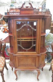 AN EDWARDIAN MAHOGAHY CHINA CA