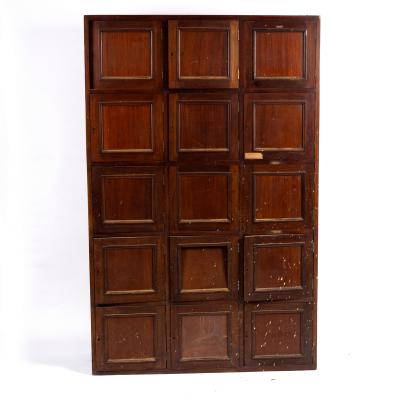An Edwardian mahogany bank of