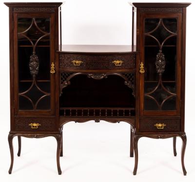 An Edwardian mahogany display