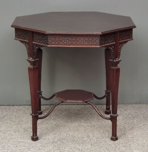 An Edwardian mahogany octagonal two