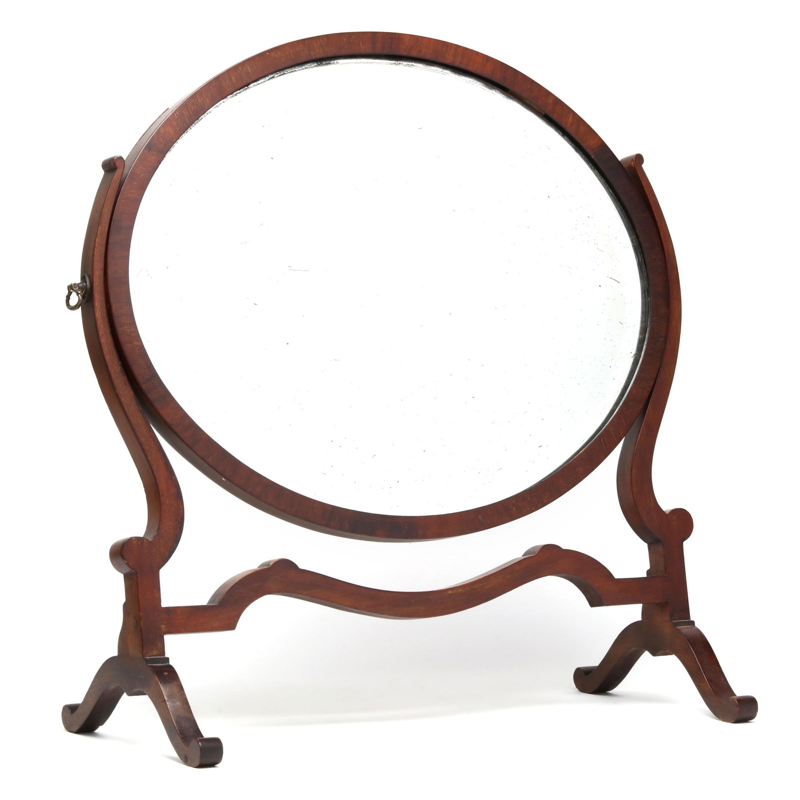 AN EDWARDIAN MAHOGANY OVAL DRESSING