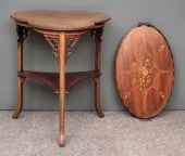 An Edwardian mahogany trefoil