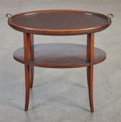AN EDWARDIAN MAHOGANY TWO TIER