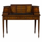 AN EDWARDIAN MARQUETRY INLAID