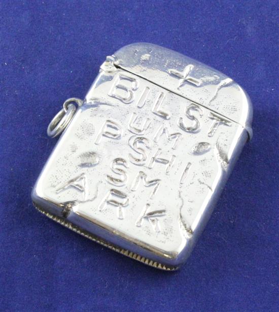 An Edwardian novelty silver vesta