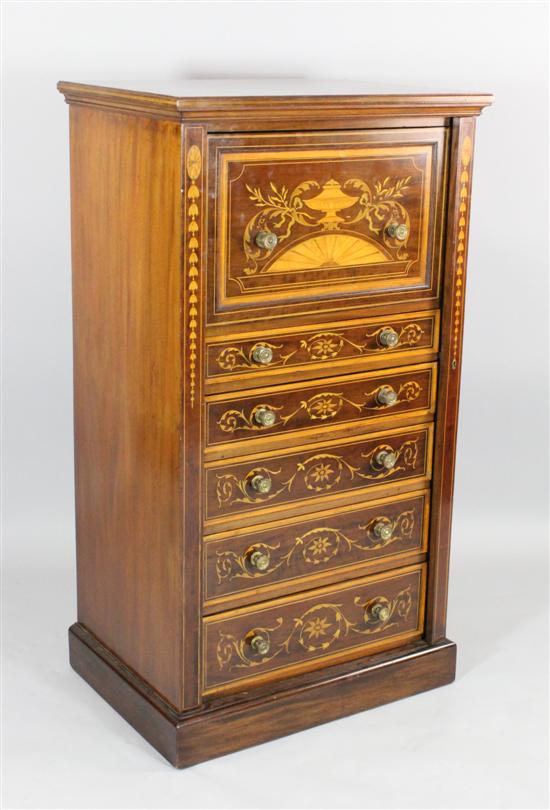 An Edwardian satinwood inlaid