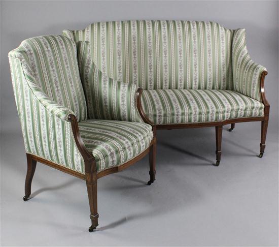 An Edwardian satinwood inlaid