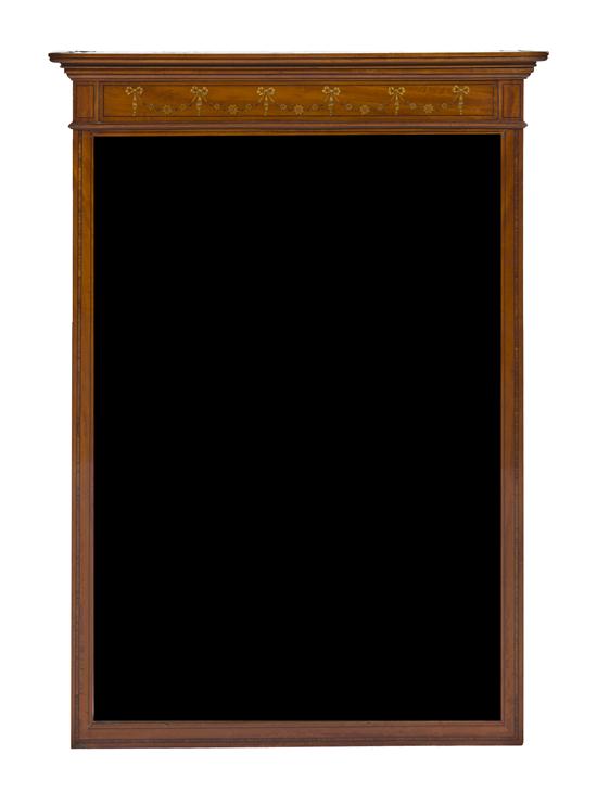 An Edwardian Satinwood Mirror