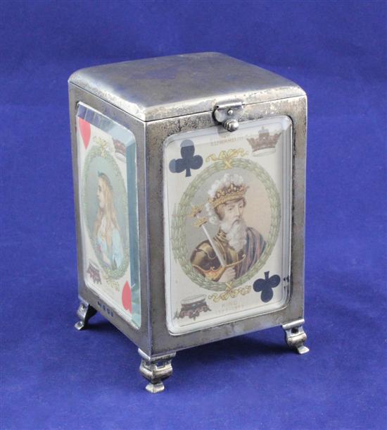 An Edwardian silver mounted playing