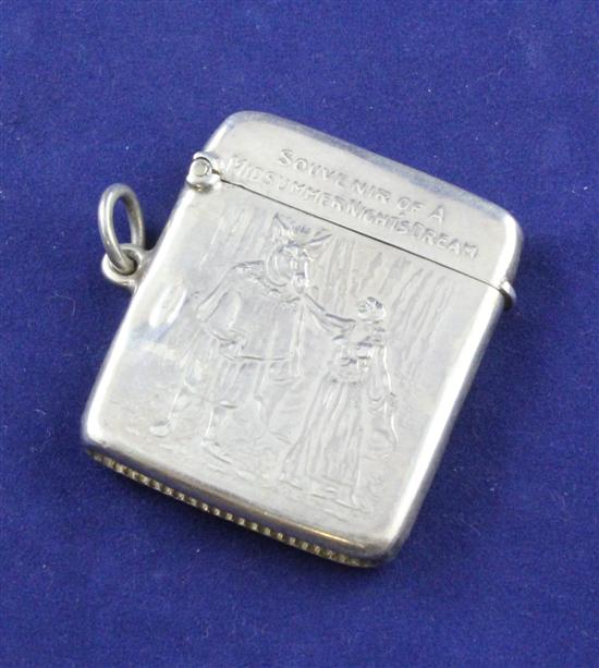 An Edwardian silver vesta case