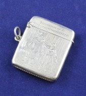 An Edwardian silver vesta case
