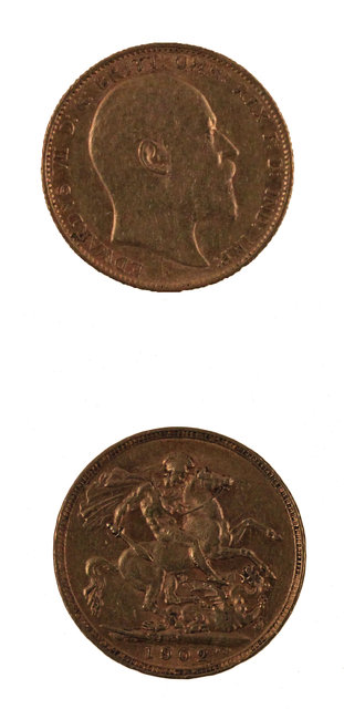 An Edwardian VII sovereign 1902