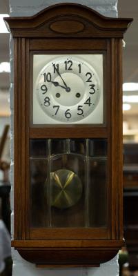 An Edwardian wall clock with
