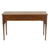 AN EDWARDIAN WALNUT WRITING DE