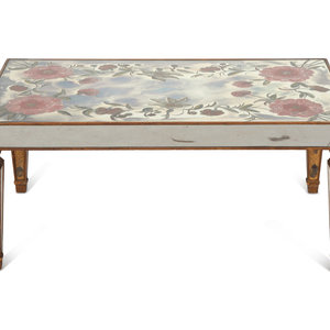 An Eglomisé Mirrored Coffee Table