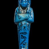 An Egyptian Blue Faience Ushab