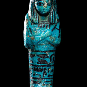 An Egyptian Blue Faience Ushabti