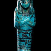 An Egyptian Blue Faience Ushab
