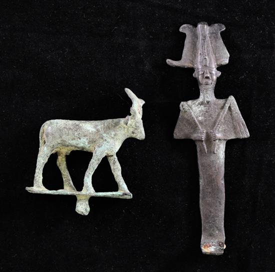 An Egyptian bronze votive Apis bull