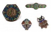 An Egyptian enamelled hexagona