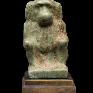 An Egyptian Faience Baboon Late