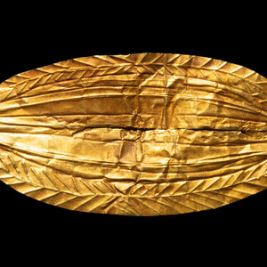An Egyptian Sheet Gold Mouth Amulet