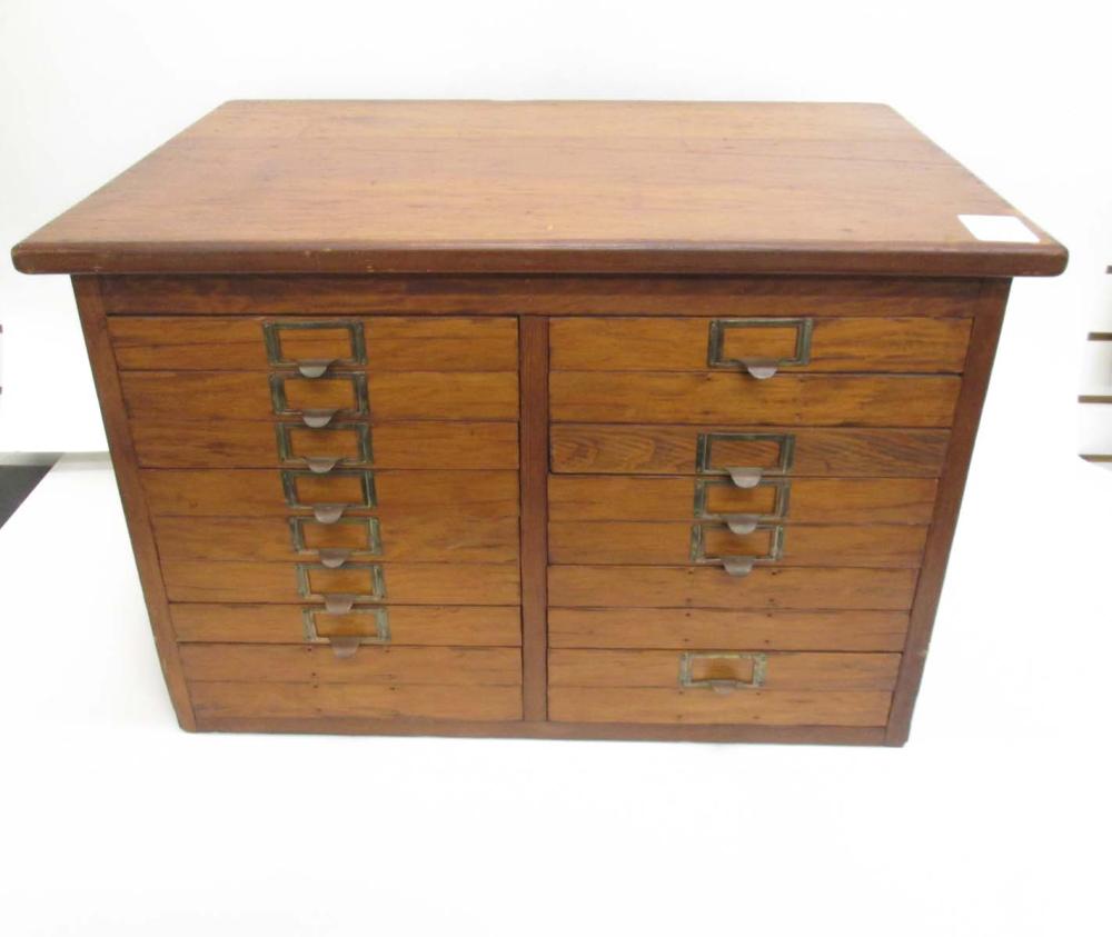 AN EIGHTEEN-DRAWER SHEET PAPER FILE