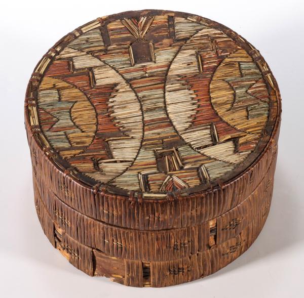 AN ELABORATE 19TH C. MICMAC QUILLED