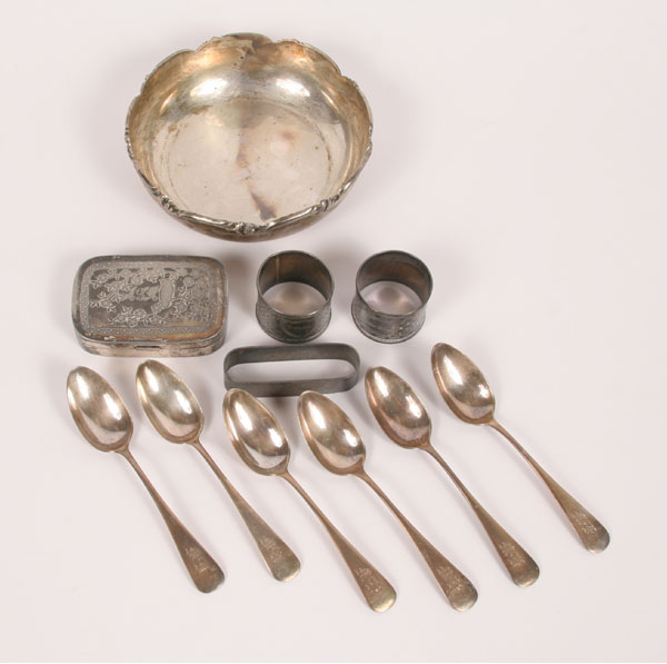 An eleven piece lot including six