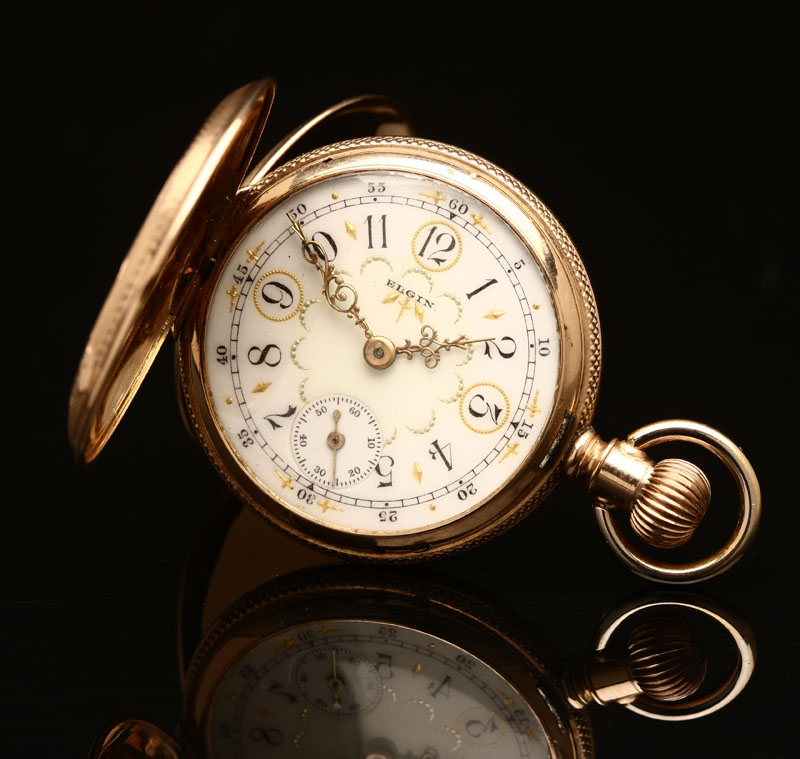 An Elgin 14K gold pocket watch