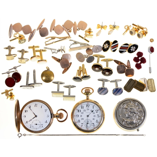 An Elgin gold plated keyless