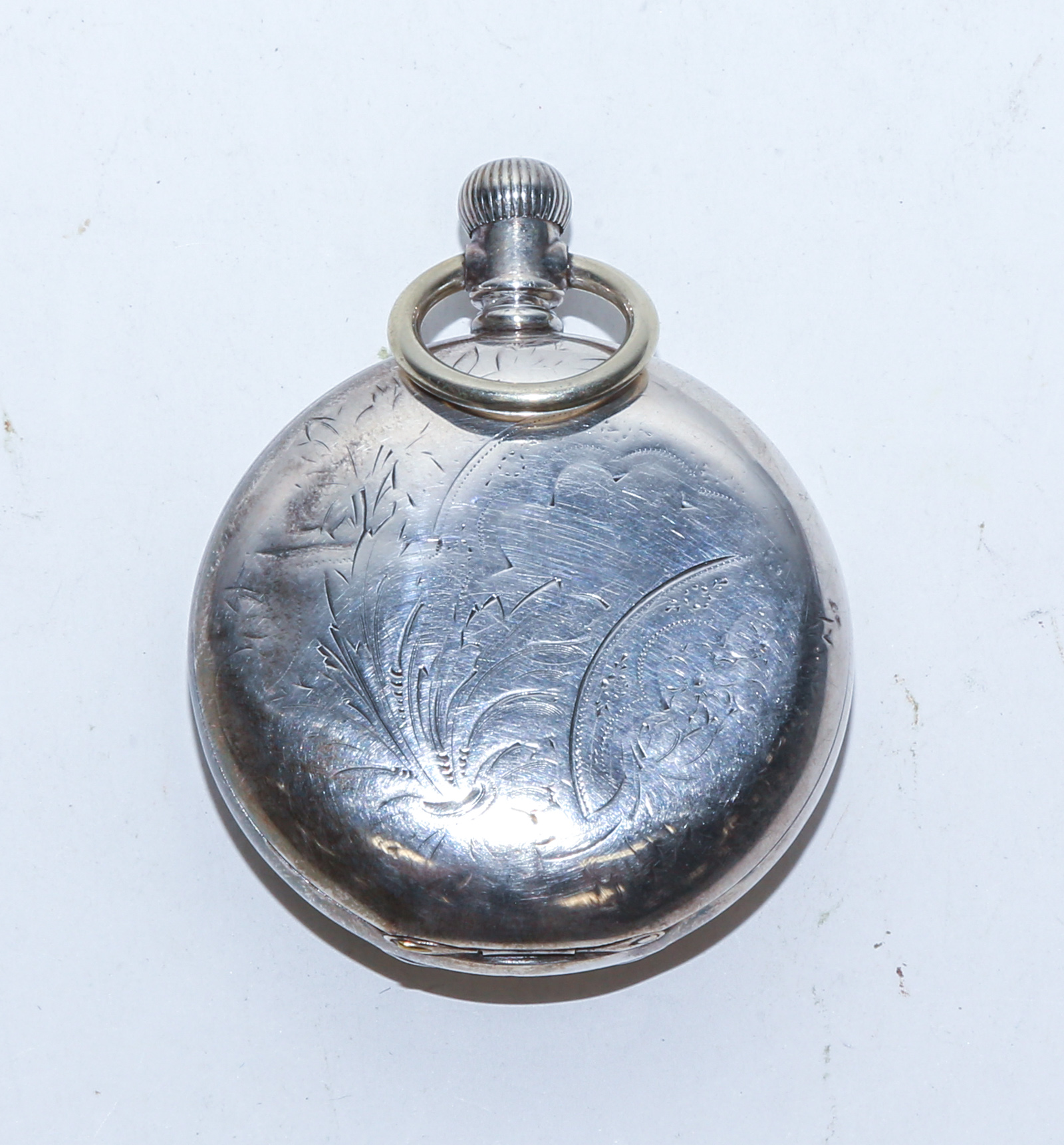 AN ELGIN POCKET WATCH IN STERLING