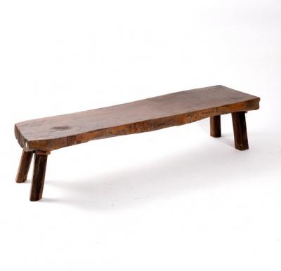 An elm pig bench, 168cm wide