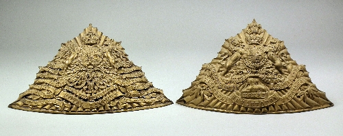 An embossed gilt brass Lancers