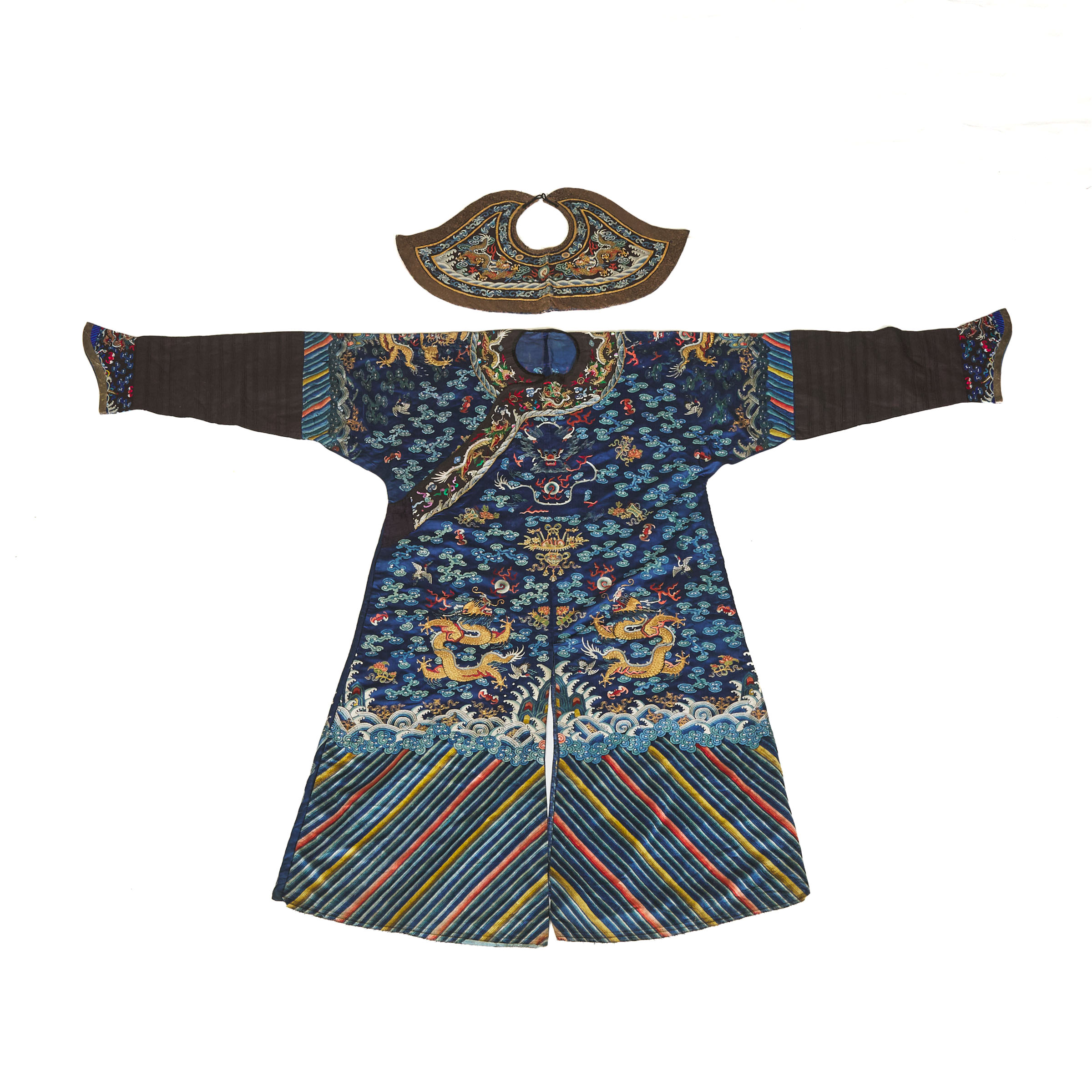 An Embroidered Blue-Ground 'Dragon'