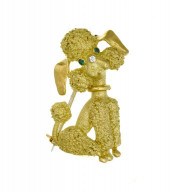 AN EMERALD AND DIAMOND POODLE