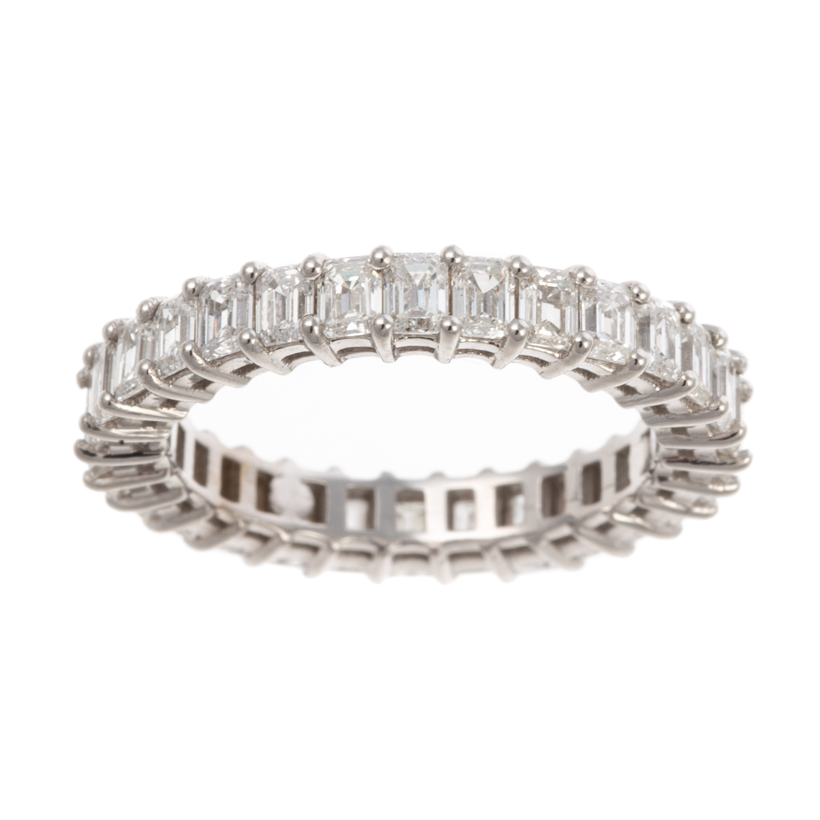 AN EMERALD CUT ETERNITY DIAMOND