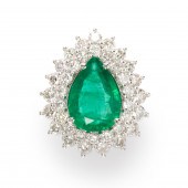 AN EMERALD, DIAMOND AND EIGHTE