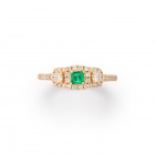 AN EMERALD, DIAMOND AND FOURTE