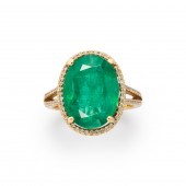 AN EMERALD, DIAMOND AND FOURTE