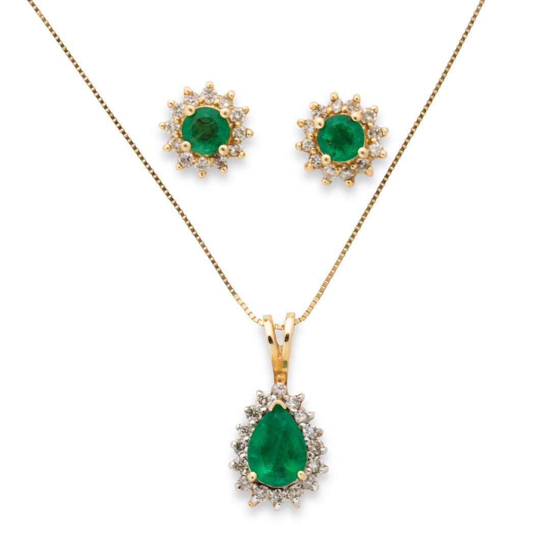 AN EMERALD, DIAMOND AND FOURTEEN