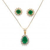 AN EMERALD, DIAMOND AND FOURTE